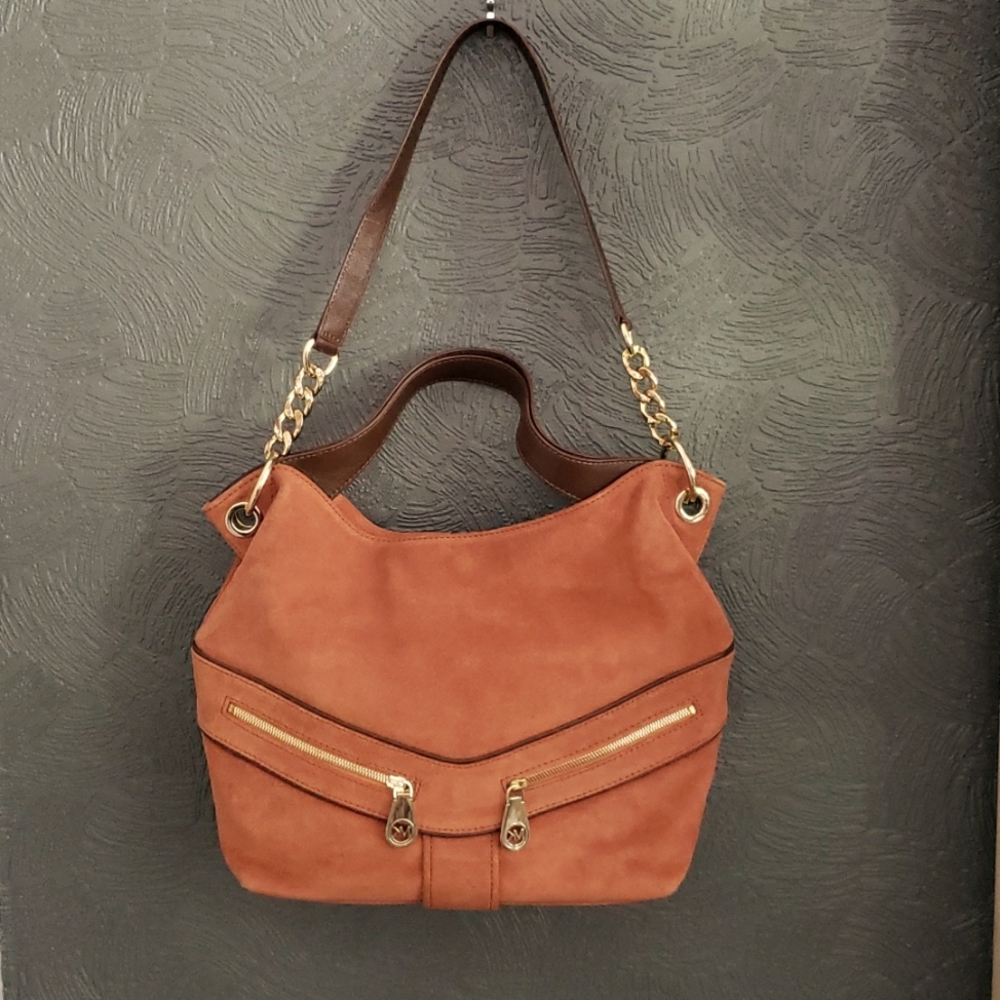 Michael Kors Jamesport Rust Suede LG Purse BRAND NEW - NEVER USED
